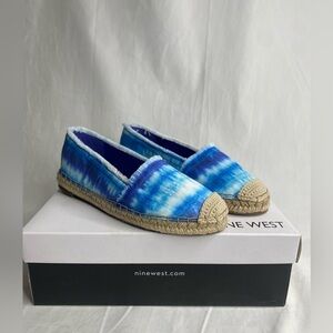 Nine West Maybe2 Frayed Blue Tie Dye women Loafers 6M